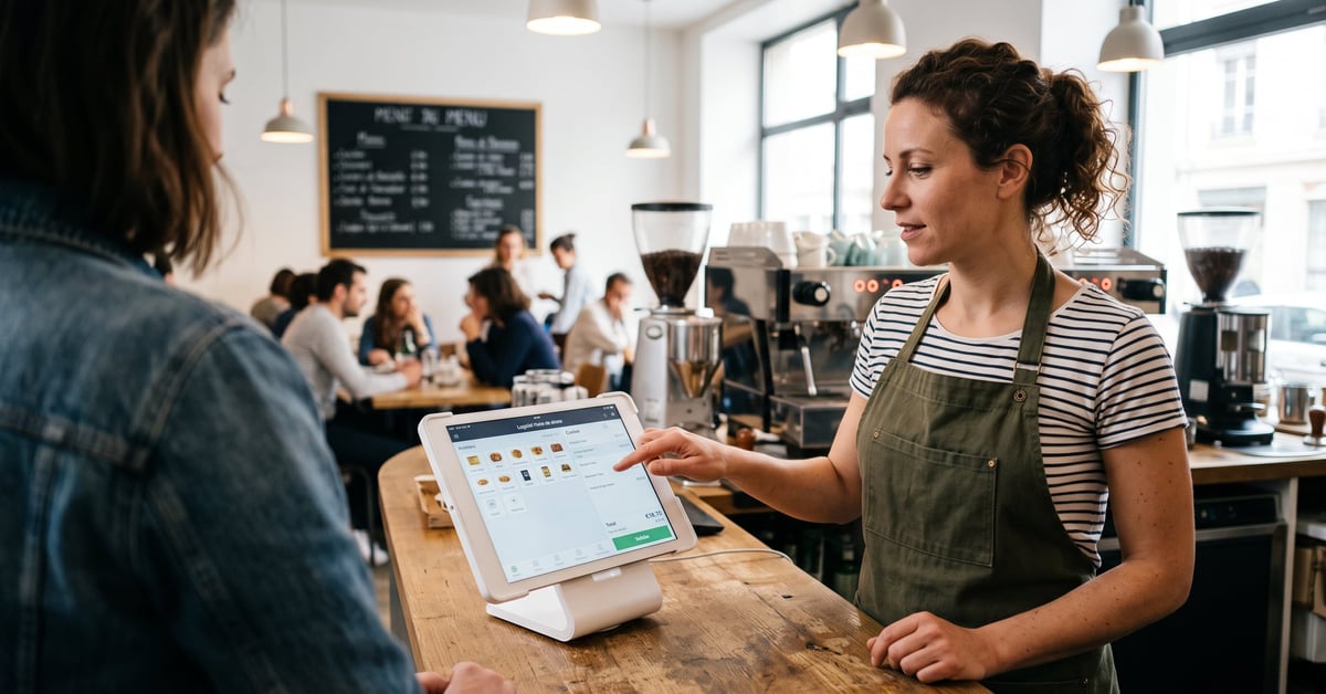Logiciel point de vente sur écran tactile dans un commerce moderne
